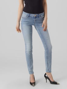 Vero Moda VMROBYN Niedrige Taille Skinny Fit Jeans -Light Blue Denim - 10279951