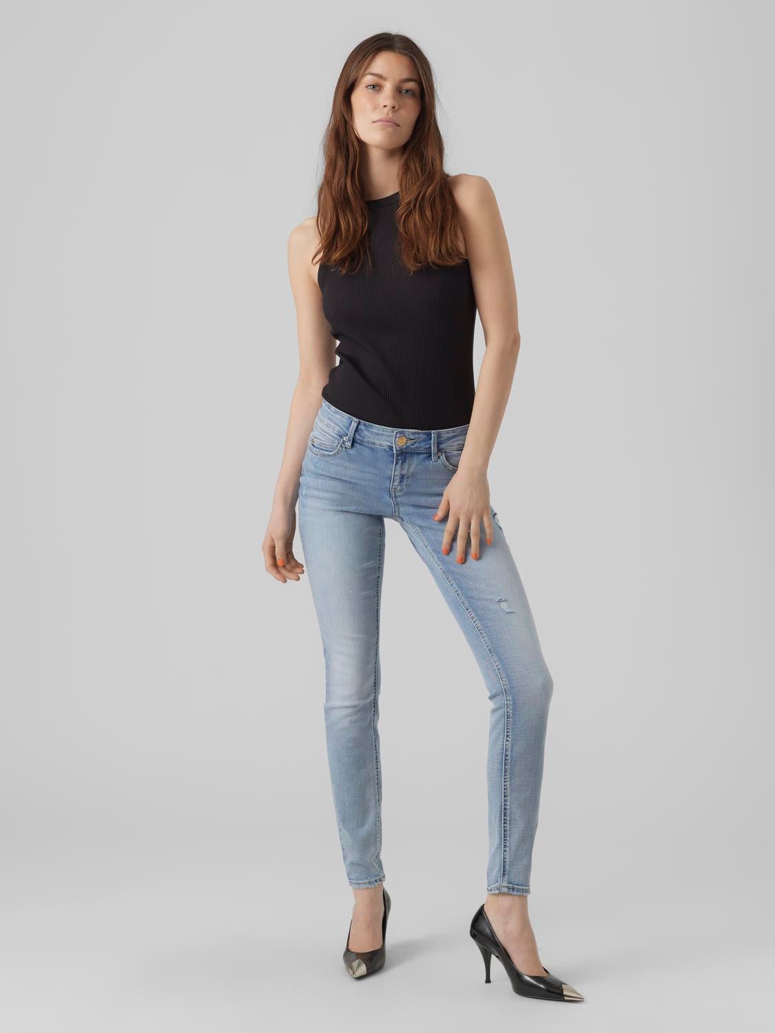 Jean skinny taille basse sale