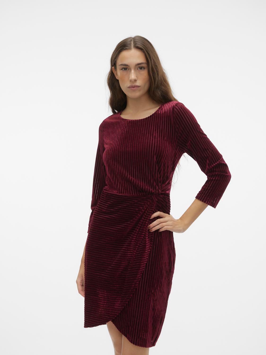 Regular O-Neck Short dress | Dark Purple Vero Moda®