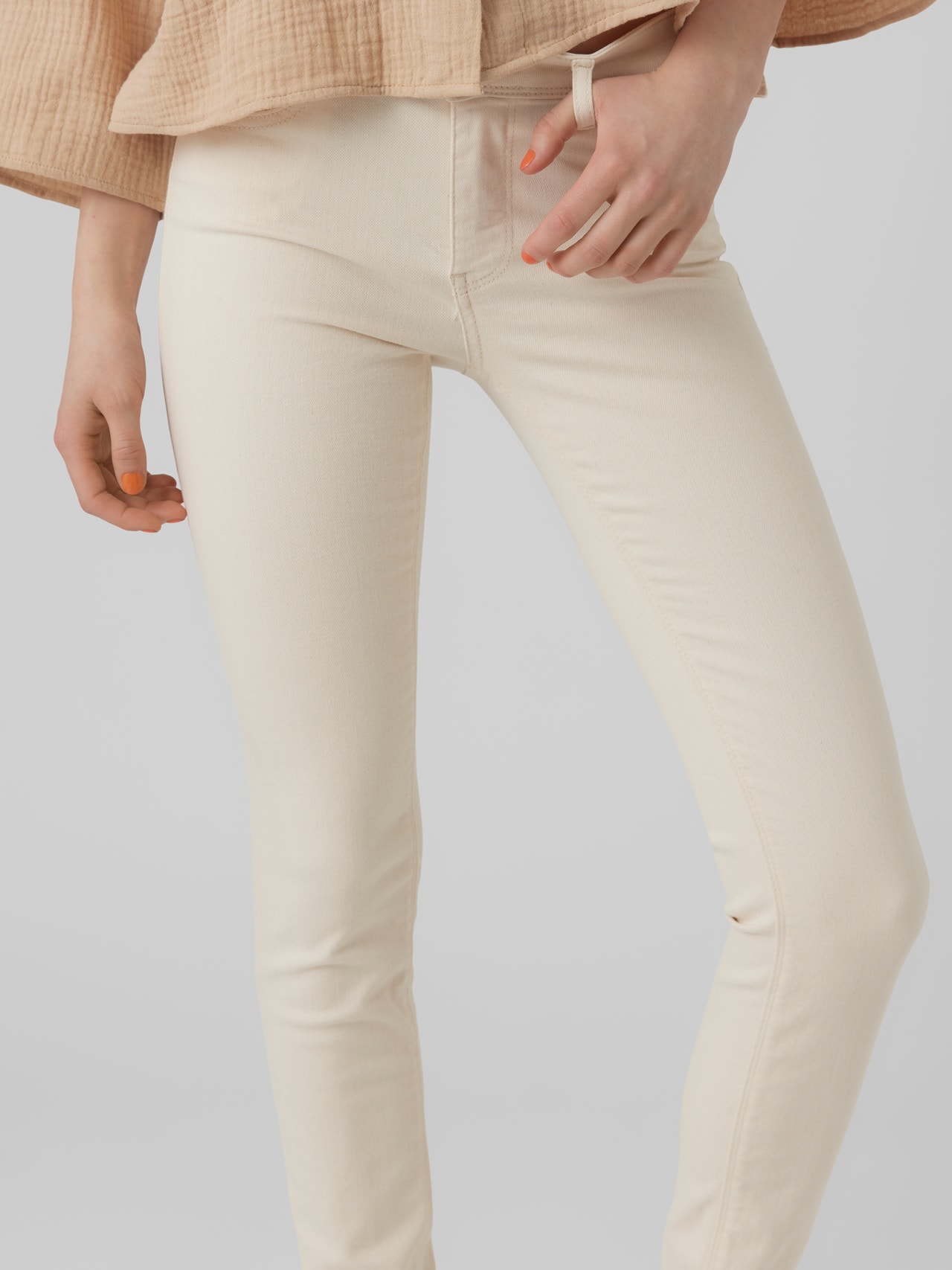 Vero Moda VMLUX Krój slim Jeans -Ecru - 10280614