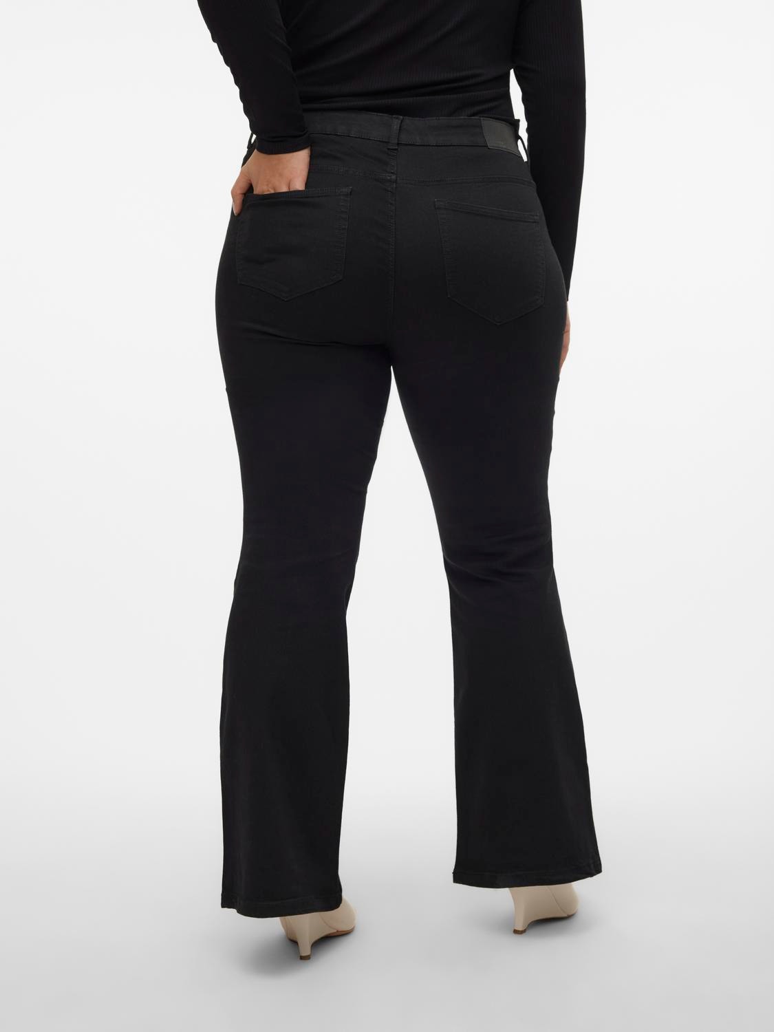 Vero Moda VMSCARLET Mid rise Flared Fit Jeans -Black - 10280667