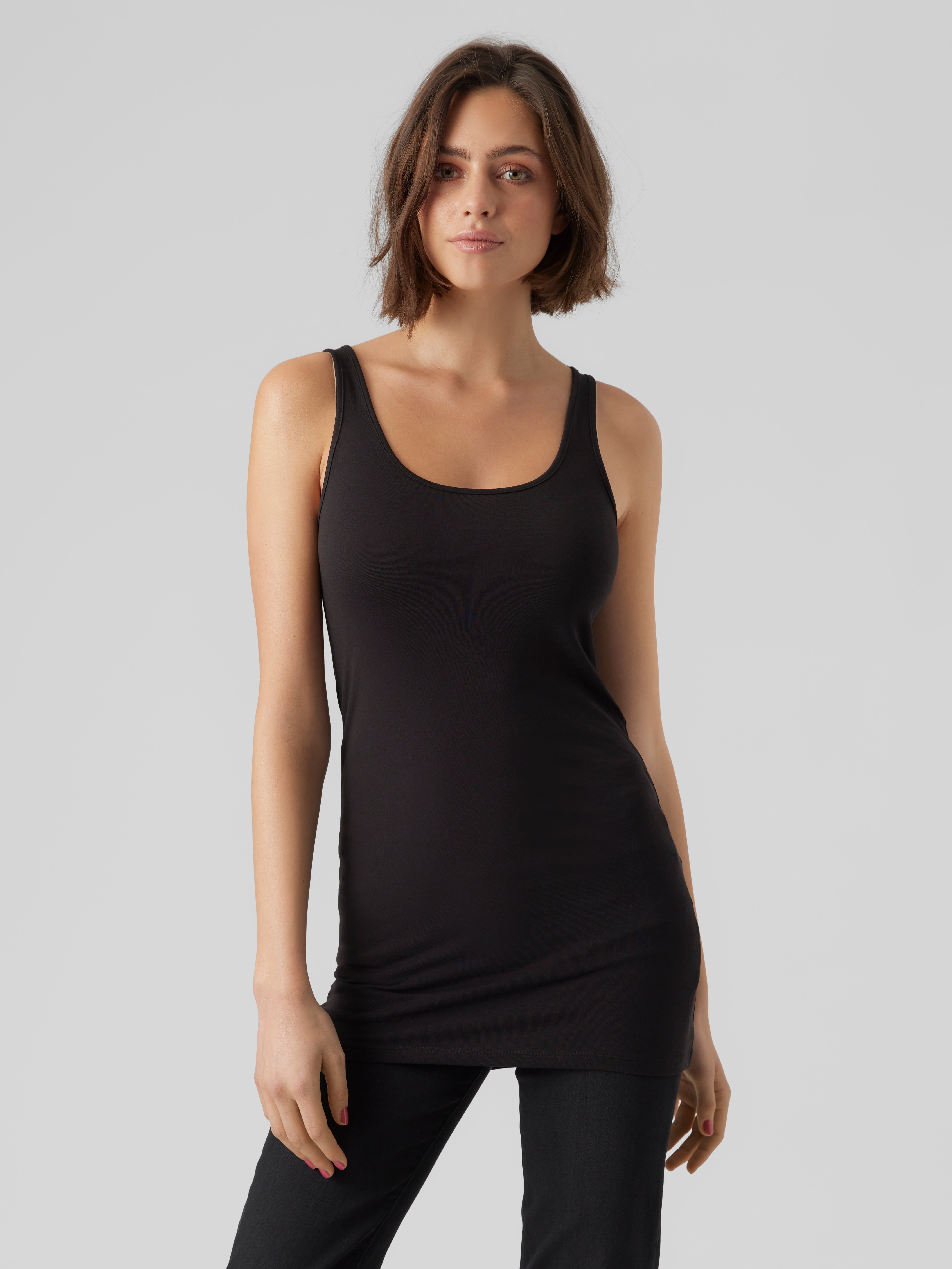 long tanktop 2-pack | Black | Vero Moda®