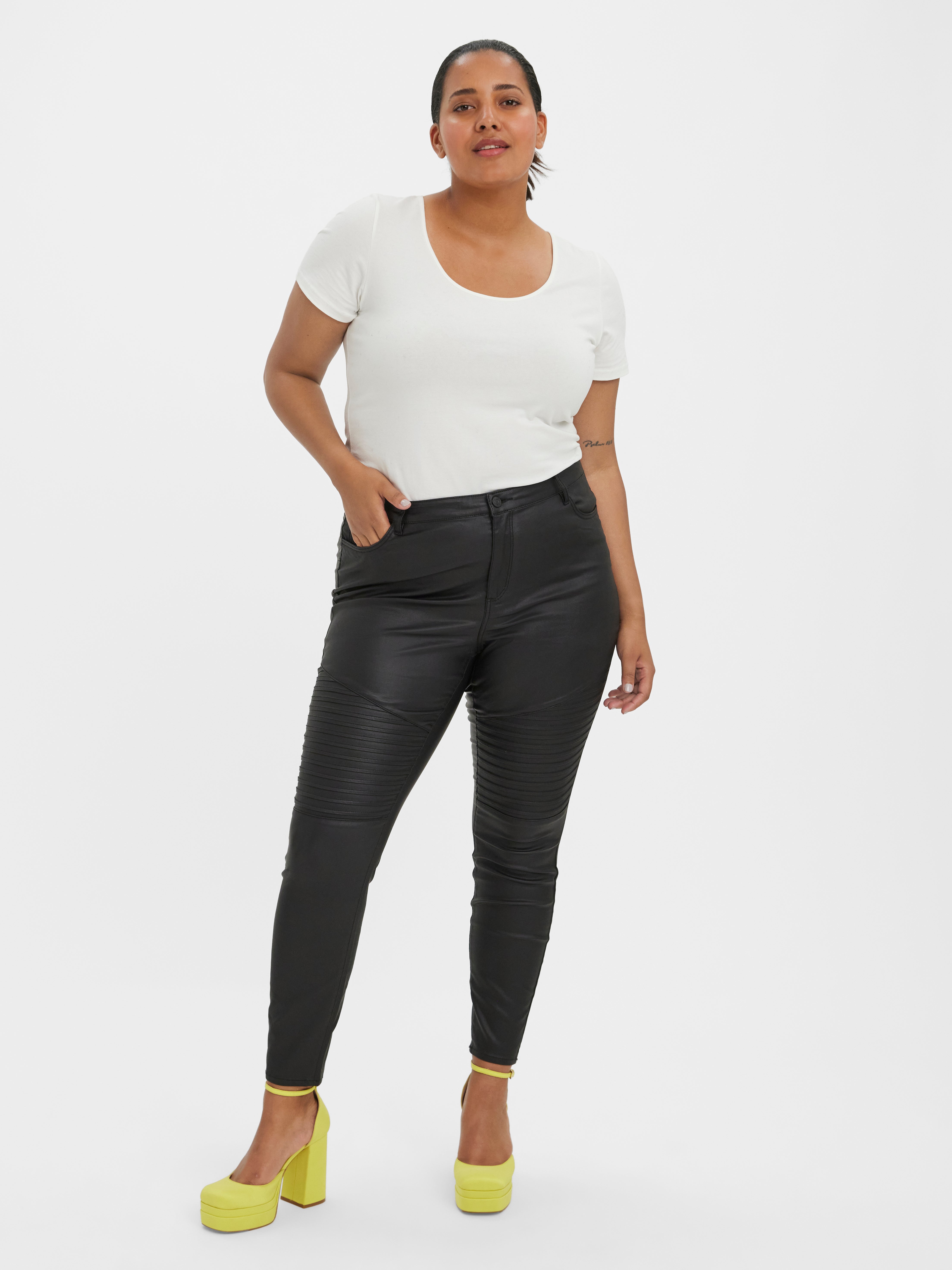 Plus size skinny black hot sale trousers