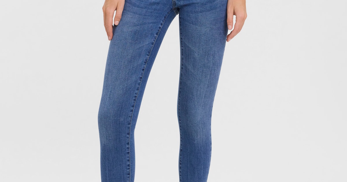 Jean Yom Yom Taille 3/26 - Super Skinny Vieilli - Taille Ultra Basse - Lavé Déchiré