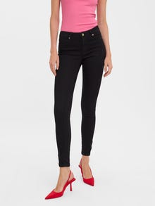 Vero Moda VMLYDIA Niedrige Taille Skinny Fit Jeans -Black - 10282232