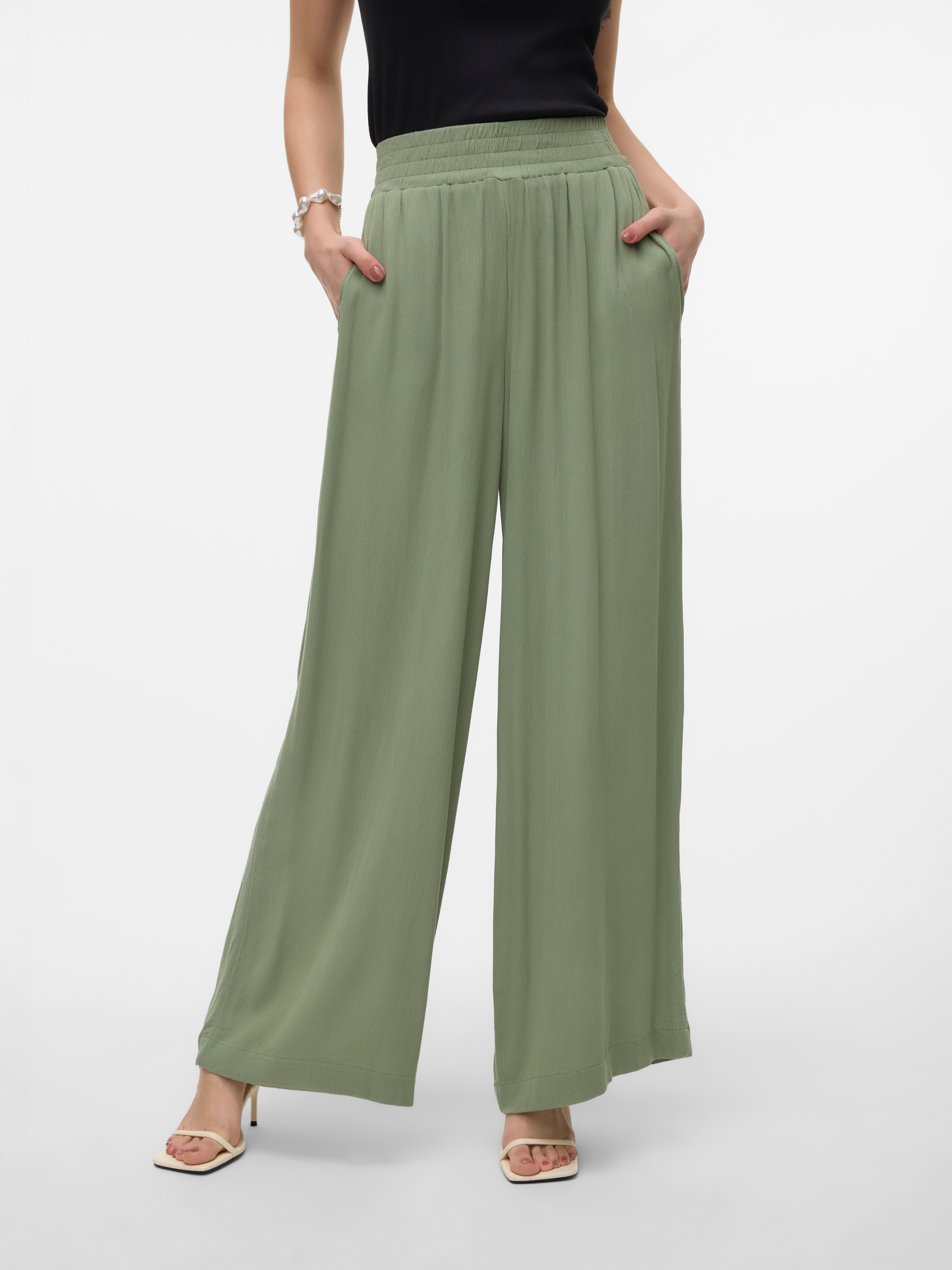 VMMENNY Hohe Taille Hose | Dunkelgrün | Vero Moda® 