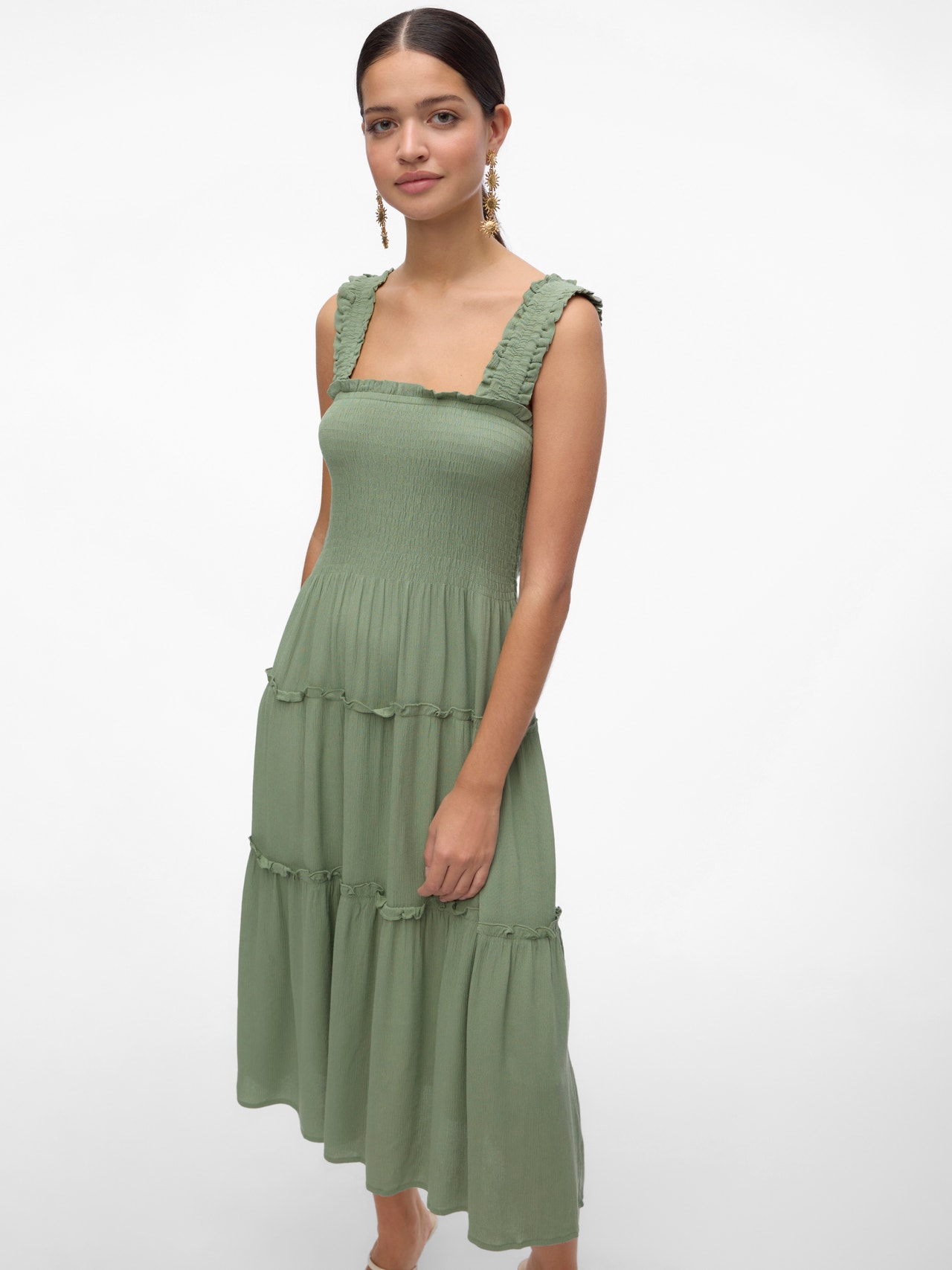 Vero Moda VMMENNY Lang kjole -Hedge Green - 10282481
