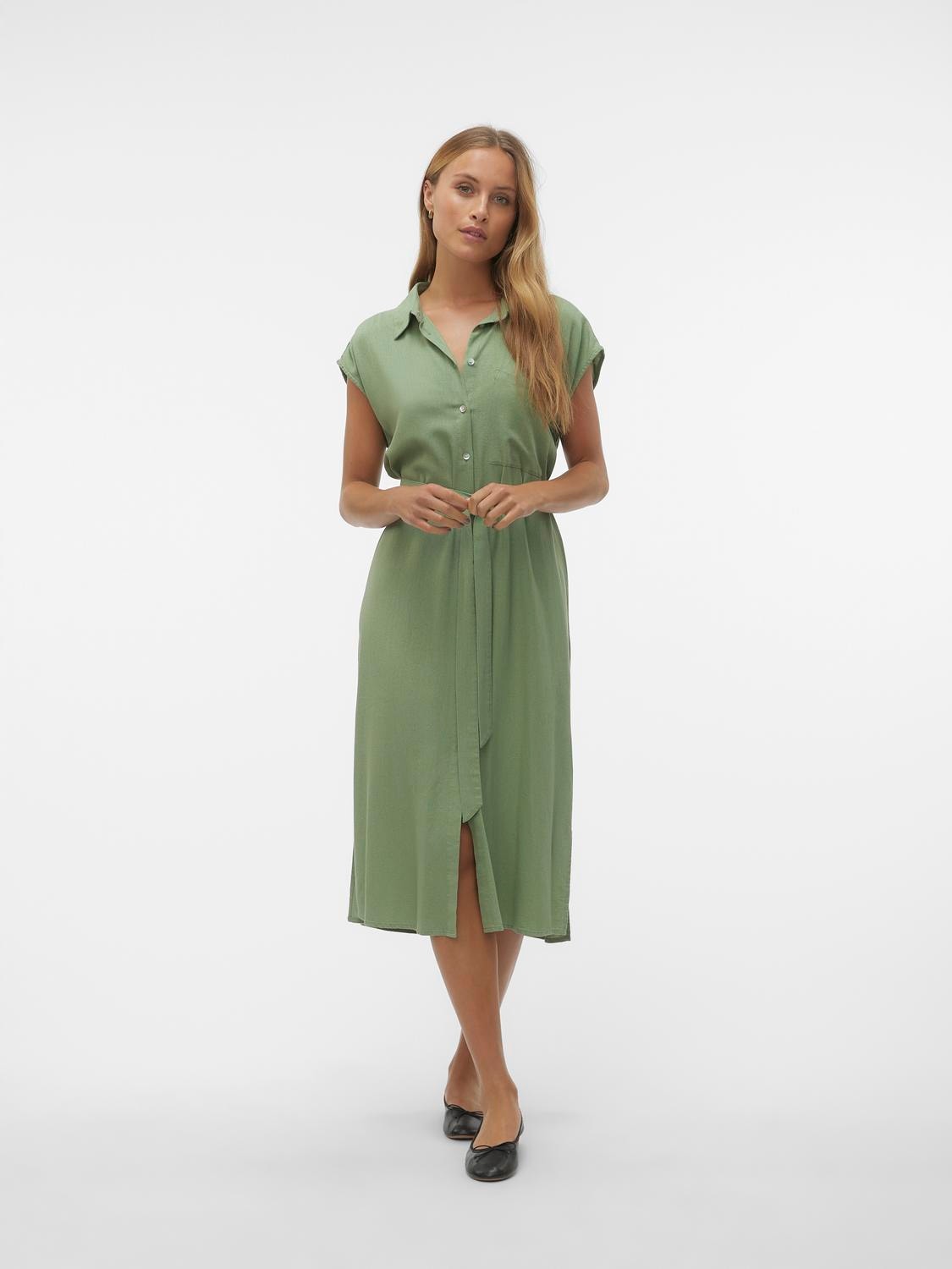 Vero Moda VMMYMILO Długa sukienka -Hedge Green - 10282532