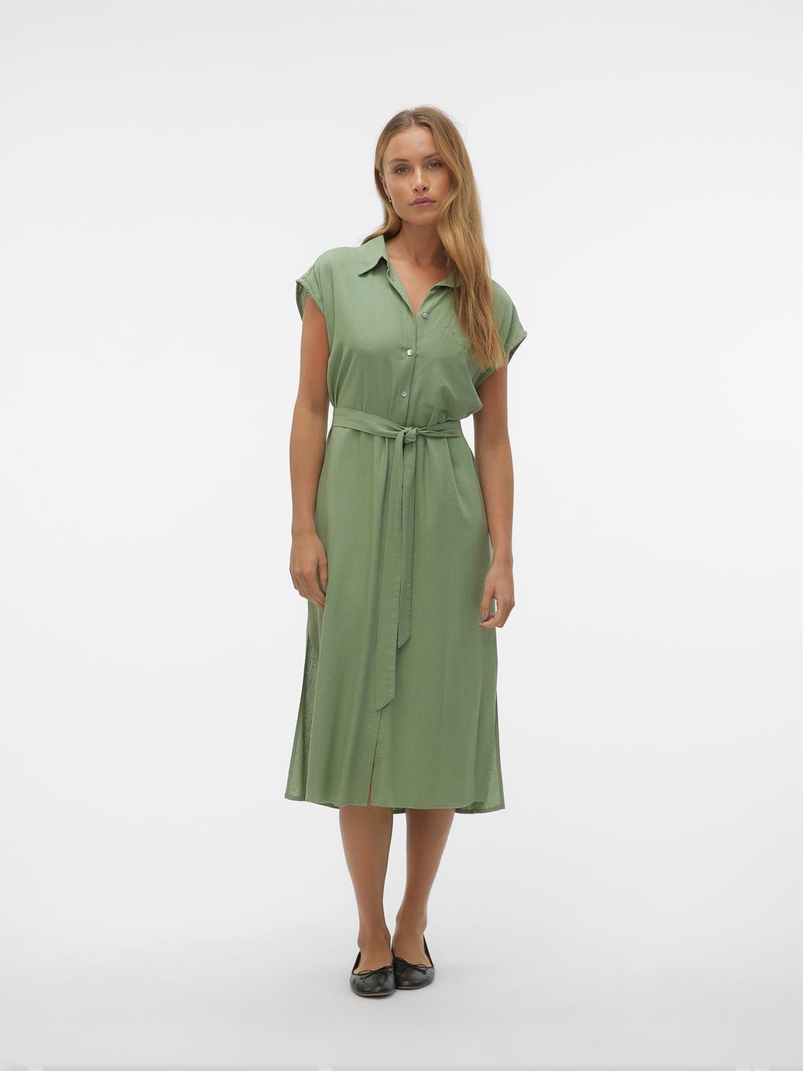 Vero Moda VMMYMILO Lange jurk -Hedge Green - 10282532