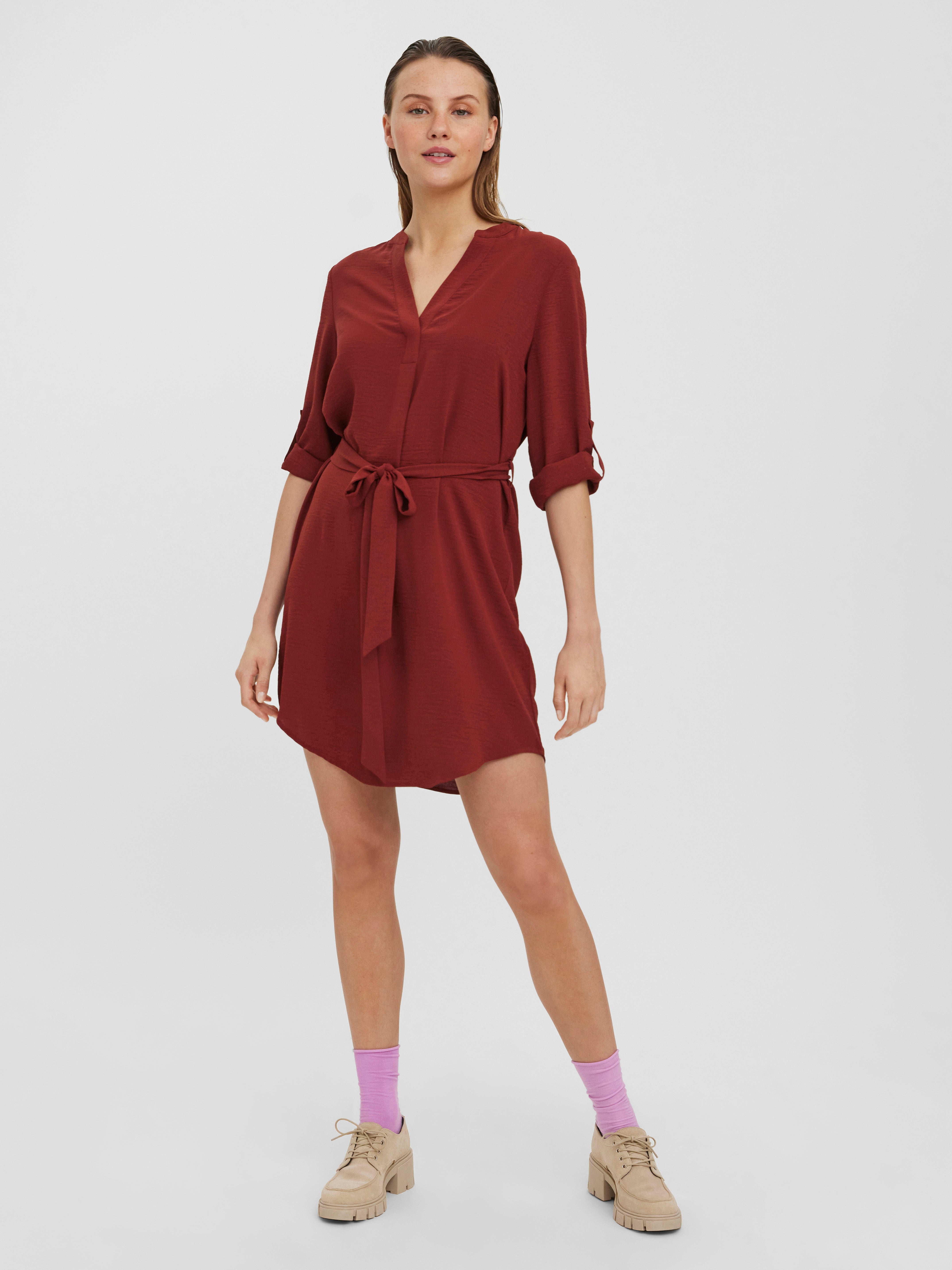 Robe rouge vero moda hot sale