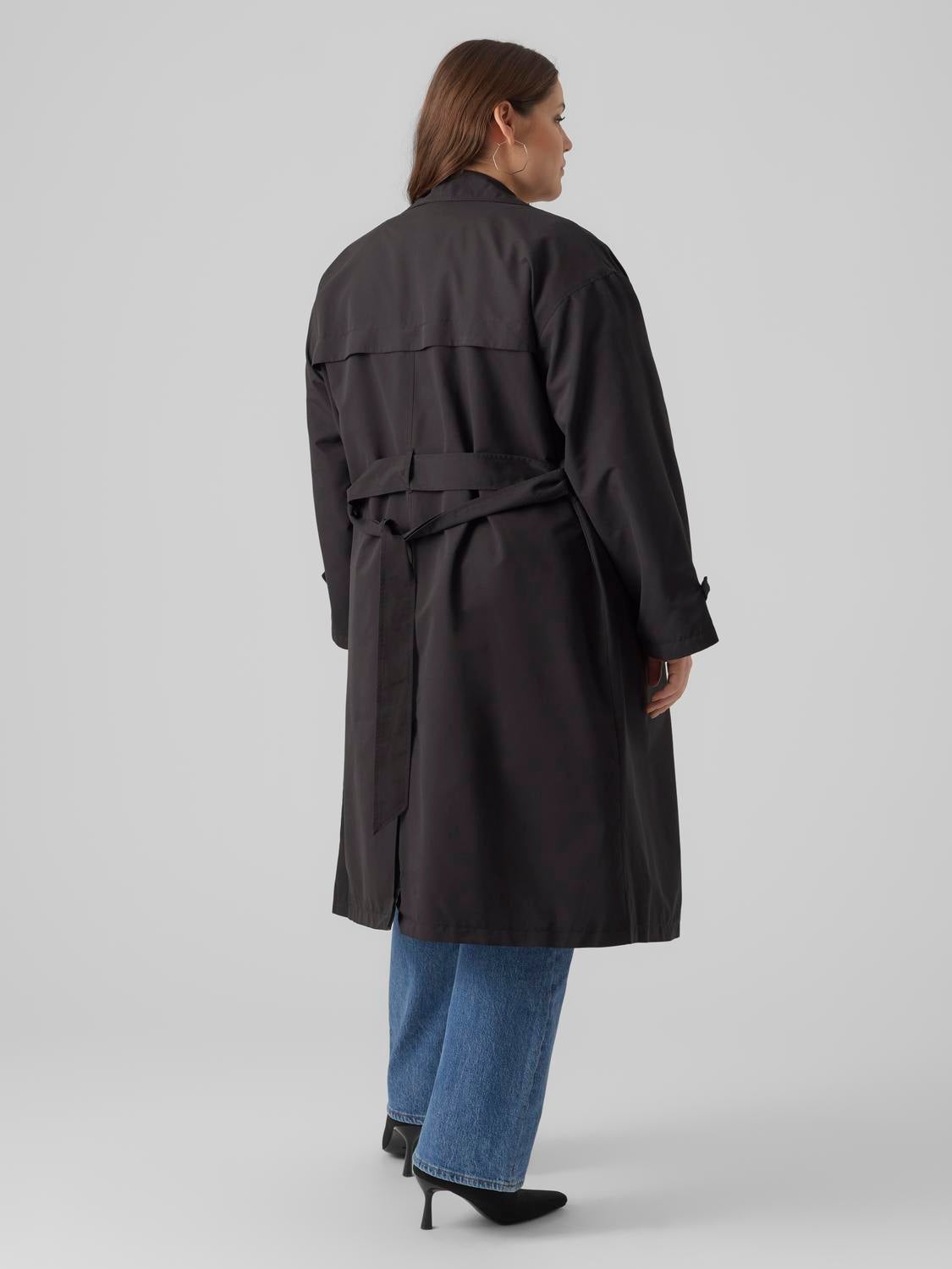 Vero moda black trench on sale coat