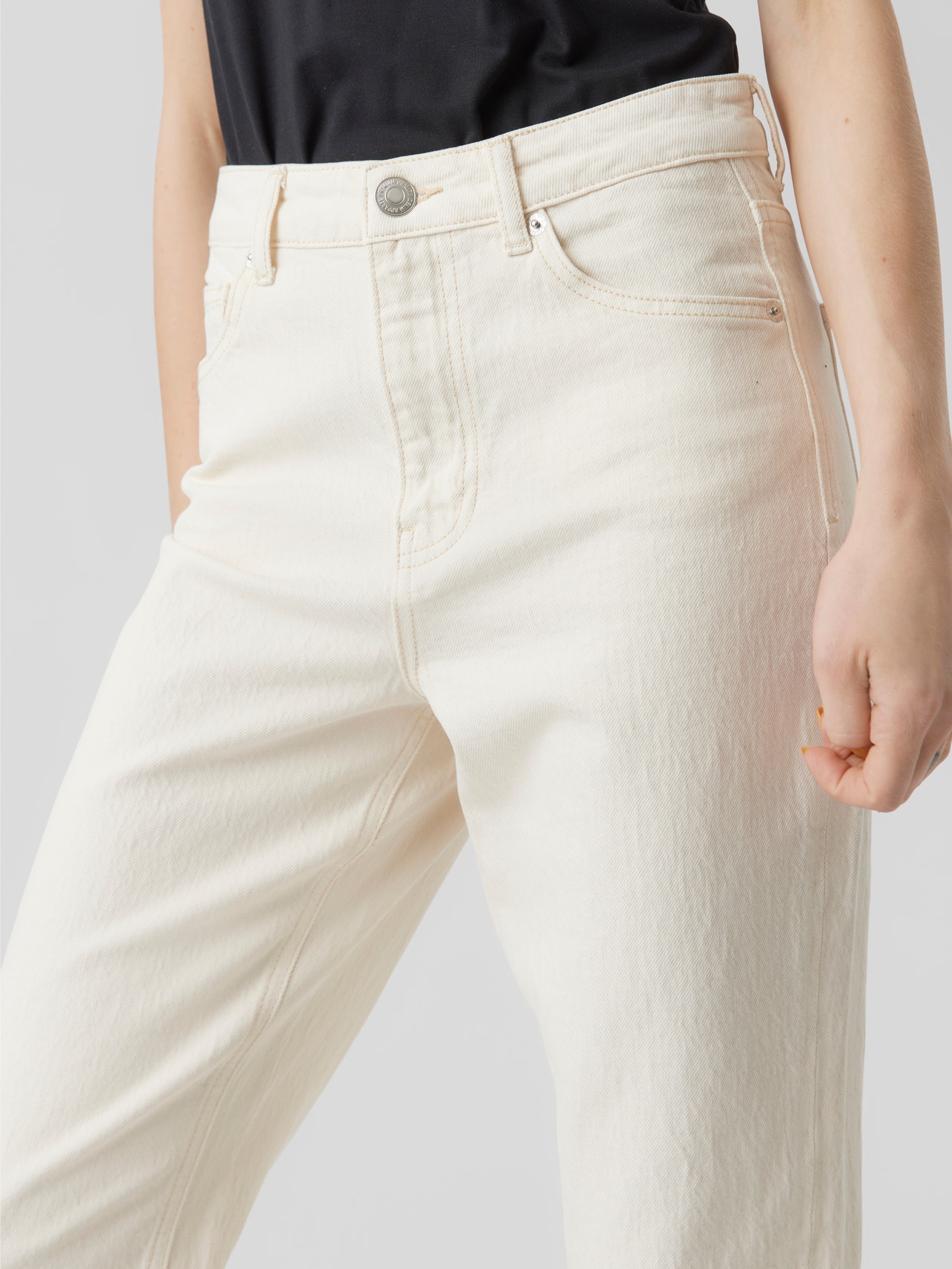 Vero Moda VMDREW Hohe Taille Gerade geschnitten Jeans -Ecru - 10283391