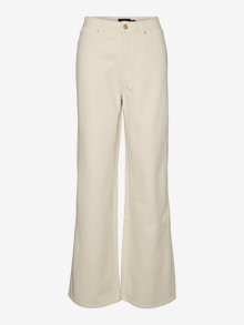 Vero Moda VMKATHY Super high rise Wide Leg Fit Jeans -Ecru - 10283427