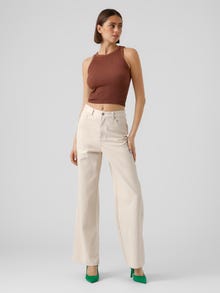 Vero Moda VMKATHY Super high rise Wide Leg Fit Jeans -Ecru - 10283427