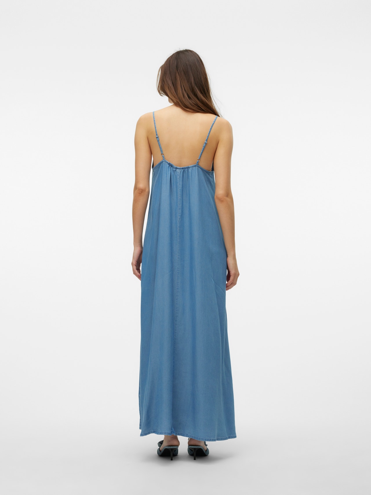 Vero Moda VMHARPER Lang kjole -Medium Blue Denim - 10283677