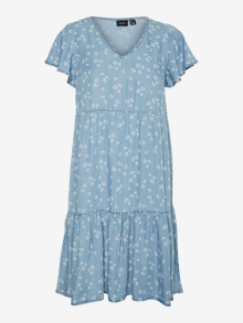 Vero Moda VMHARPER Short dress -Light Blue Denim - 10283682