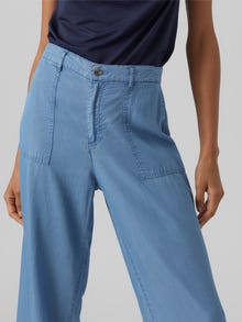Vero Moda VMHARPER Mid waist Trousers -Medium Blue Denim - 10283715