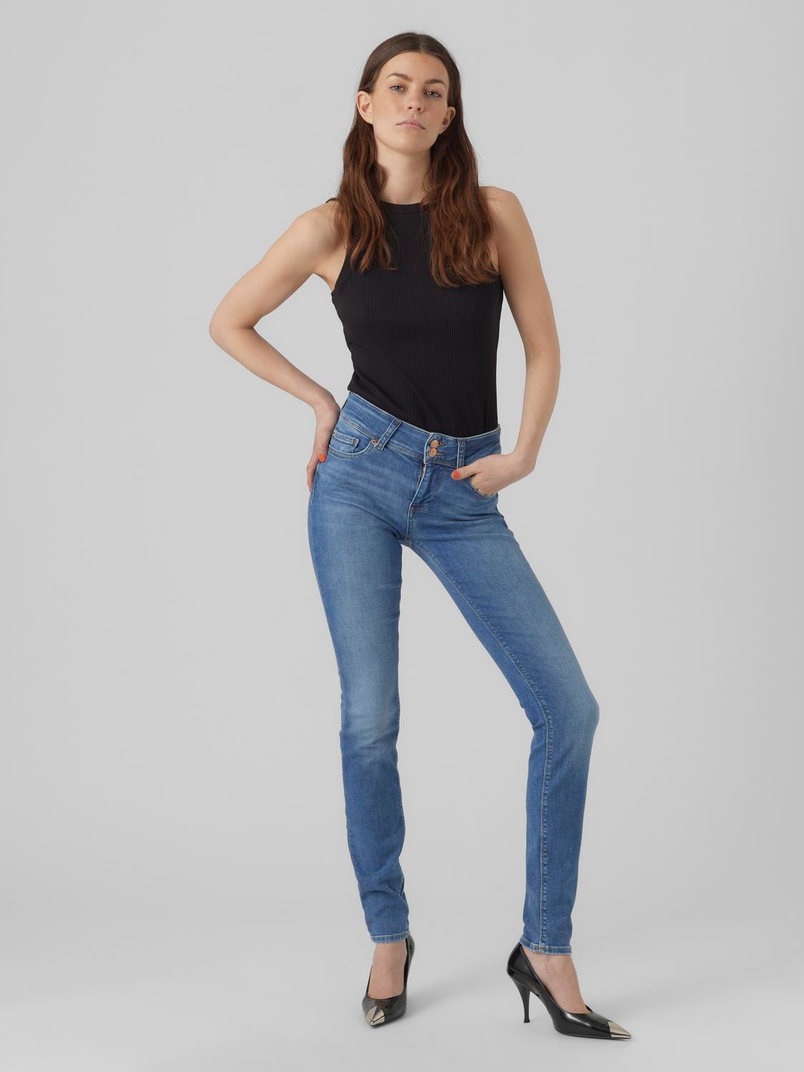 Vero Moda VMLUISA Slim Fit Jeans -Medium Blue Denim - 10283845