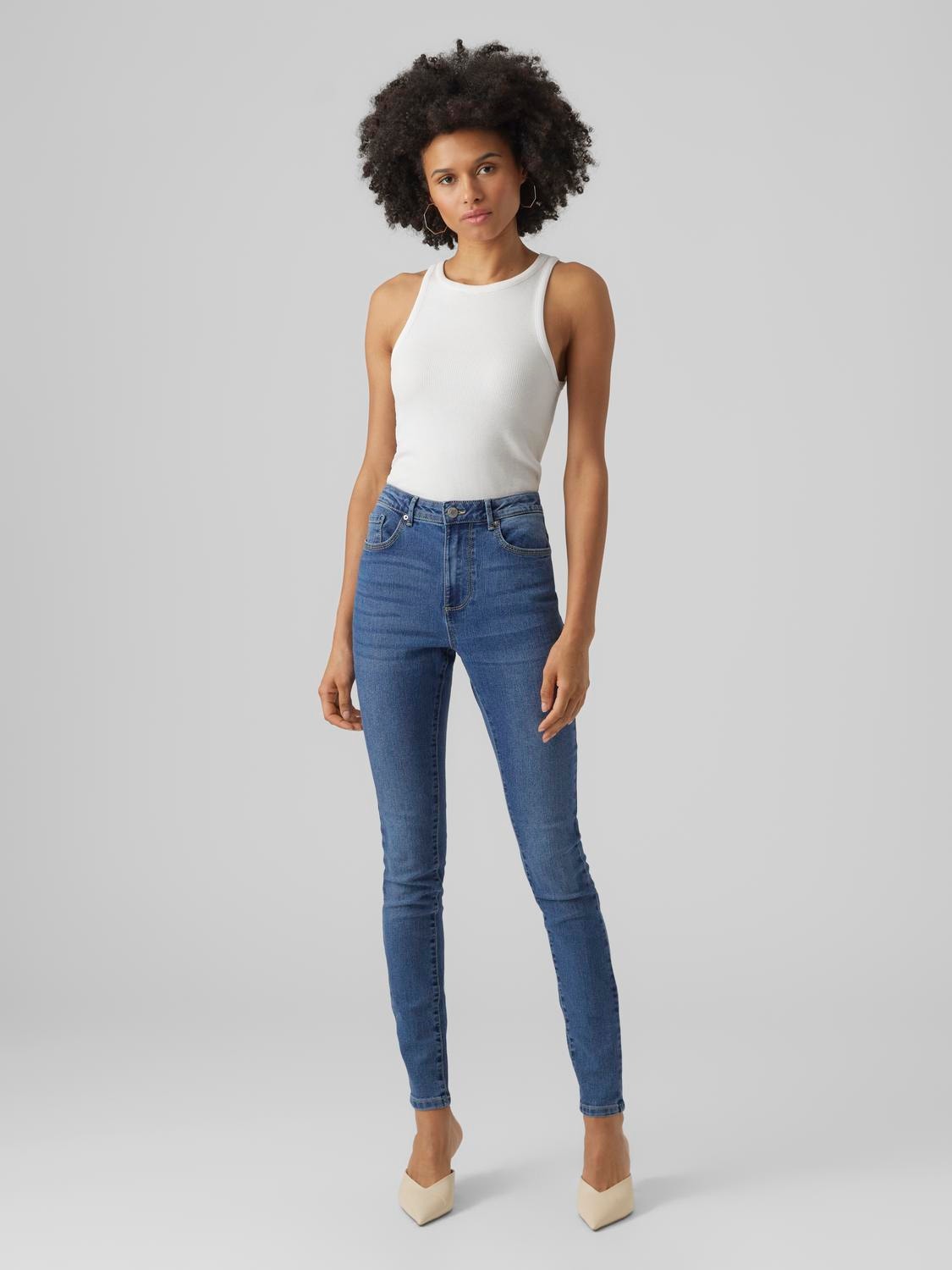 Vero Moda VMSOPHIA Høj talje Skinny fit Jeans -Medium Blue Denim - 10284115