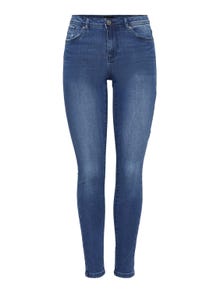 Vero Moda VMTANYA Hög midja Skinny Fit Jeans -Dark Blue Denim - 10284172