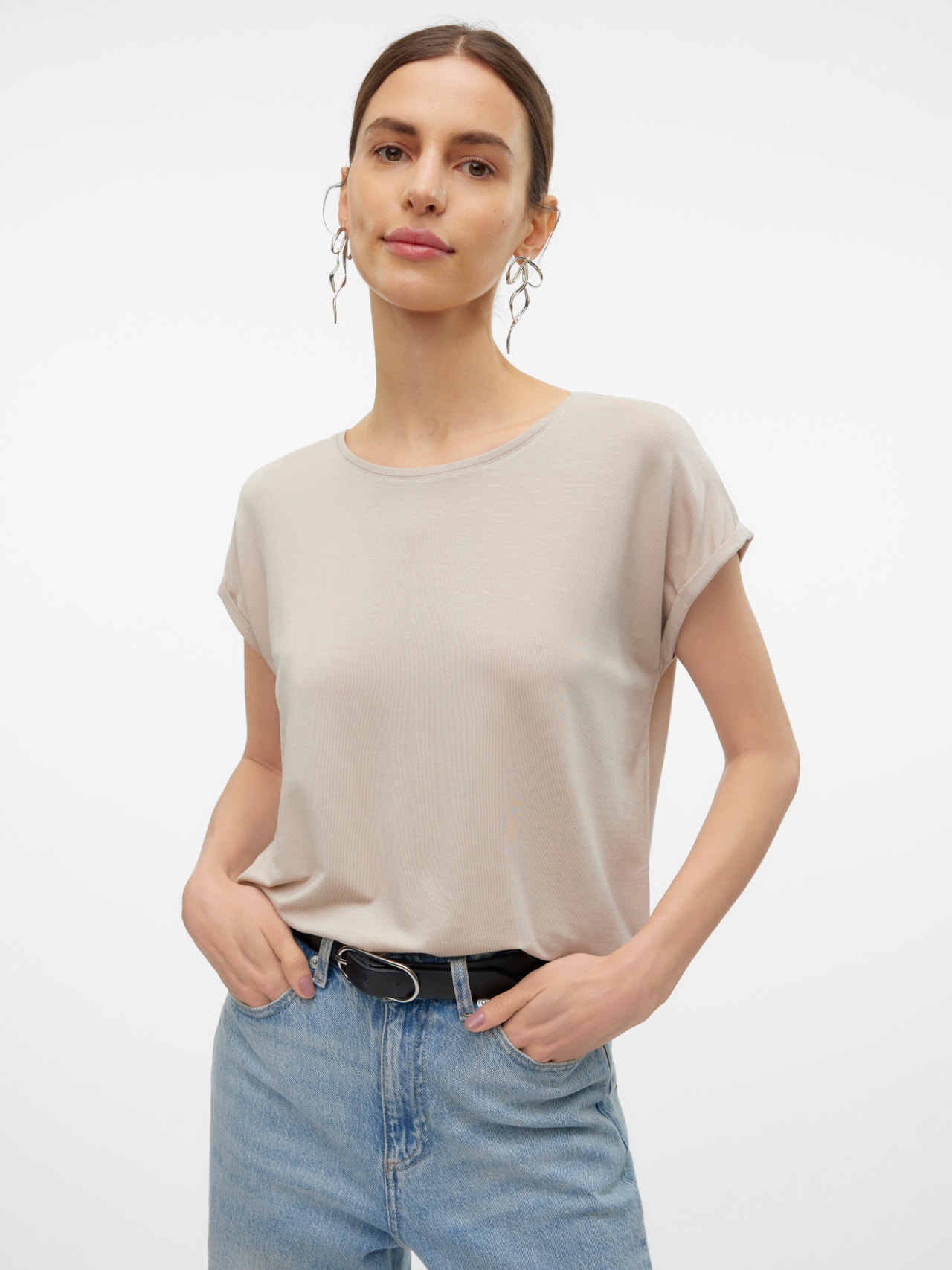 Vero Moda VMAVA T-Shirt -Silver Lining - 10284468