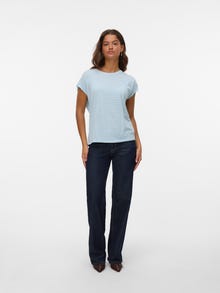Vero Moda Tavapärane lõige Ümmargune kaelus T-särk -Airy Blue - 10284469