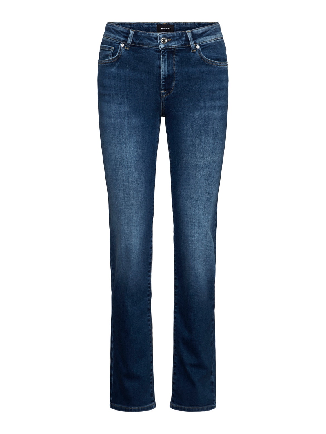 Vero Moda VMDAF Medelhög midja Rak passform Jeans -Medium Blue Denim - 10284790