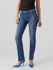 Vero Moda VMDAF Mid rise Straight Fit Jeans -Medium Blue Denim - 10284790
