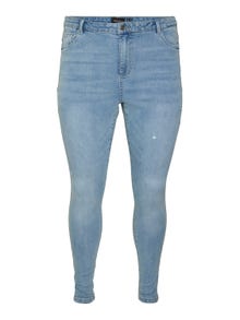 Vero Moda VMPHIA Hohe Taille Slim Fit Jeans -Light Blue Denim - 10285011