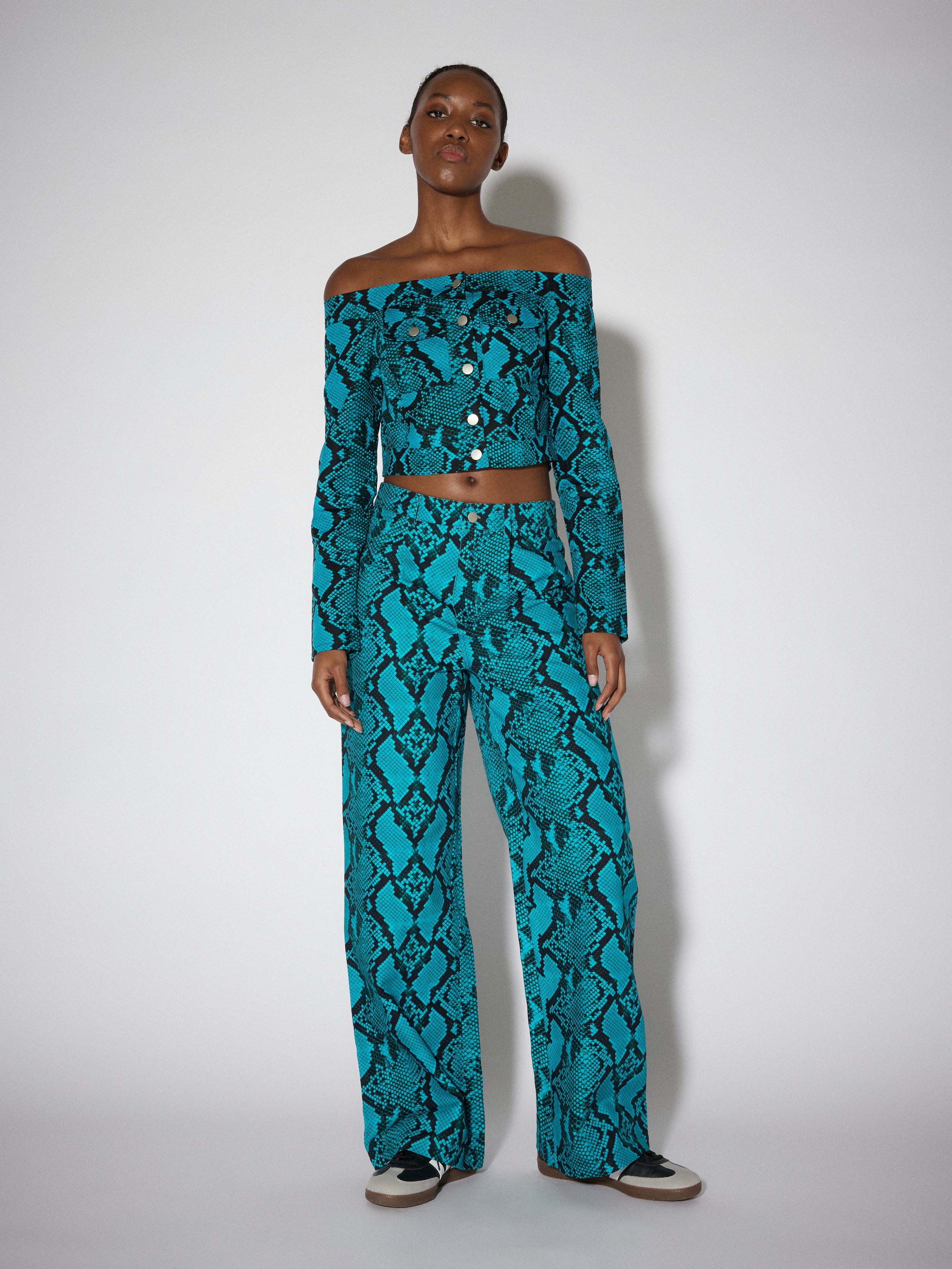 light turquoise pants
