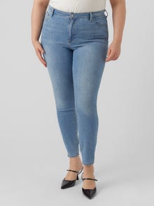 Vero Moda VMPHIA Hög midja Slim Fit Jeans -Light Blue Denim - 10285113