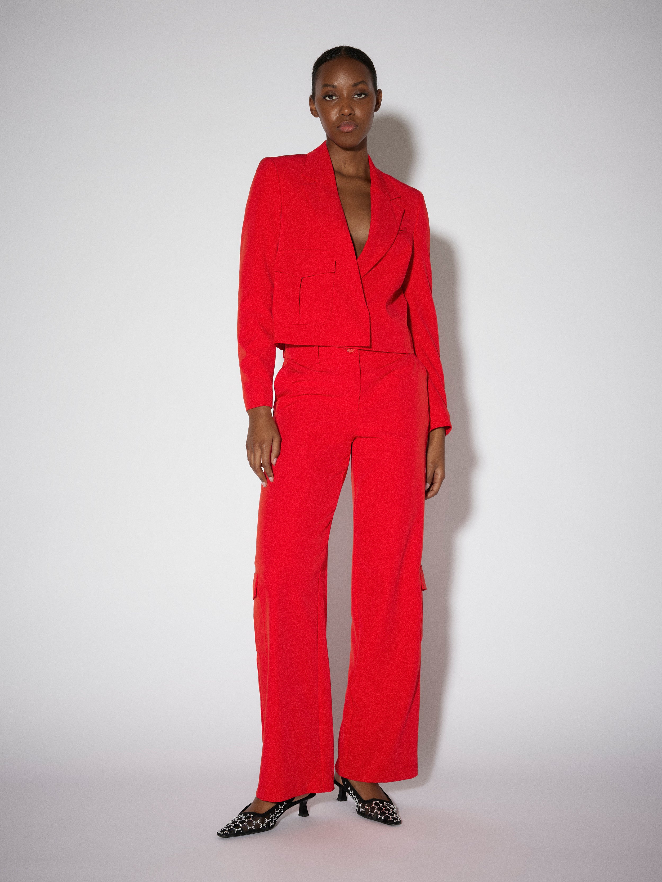 Red Formal Trouser With blazer set Uniform Designs for women Office Pant  Suits | eBay