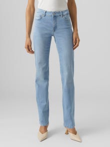 Vero Moda VMDAF Medelhög midja Rak passform Jeans -Light Blue Denim - 10285862