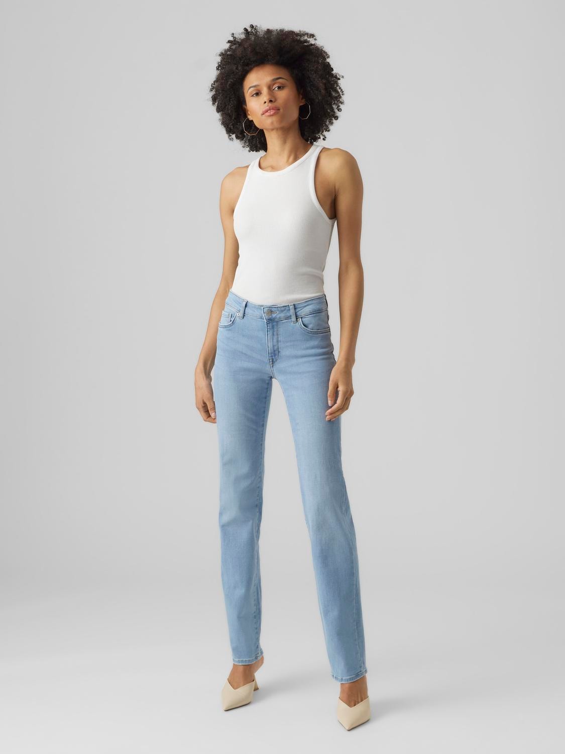 Vero Moda VMDAF Straight Fit Jeans -Light Blue Denim - 10285862