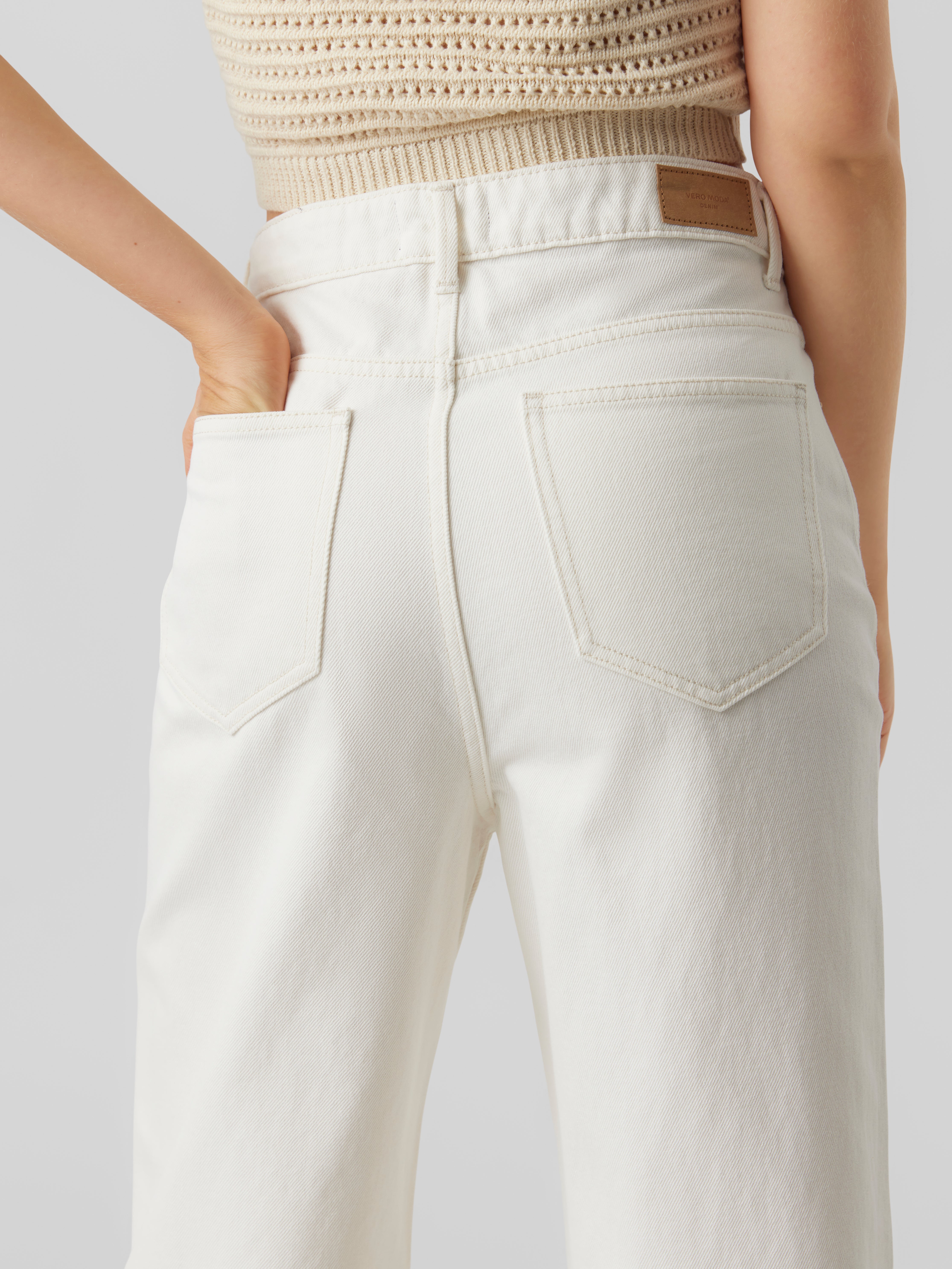 High rise white hot sale cropped jeans