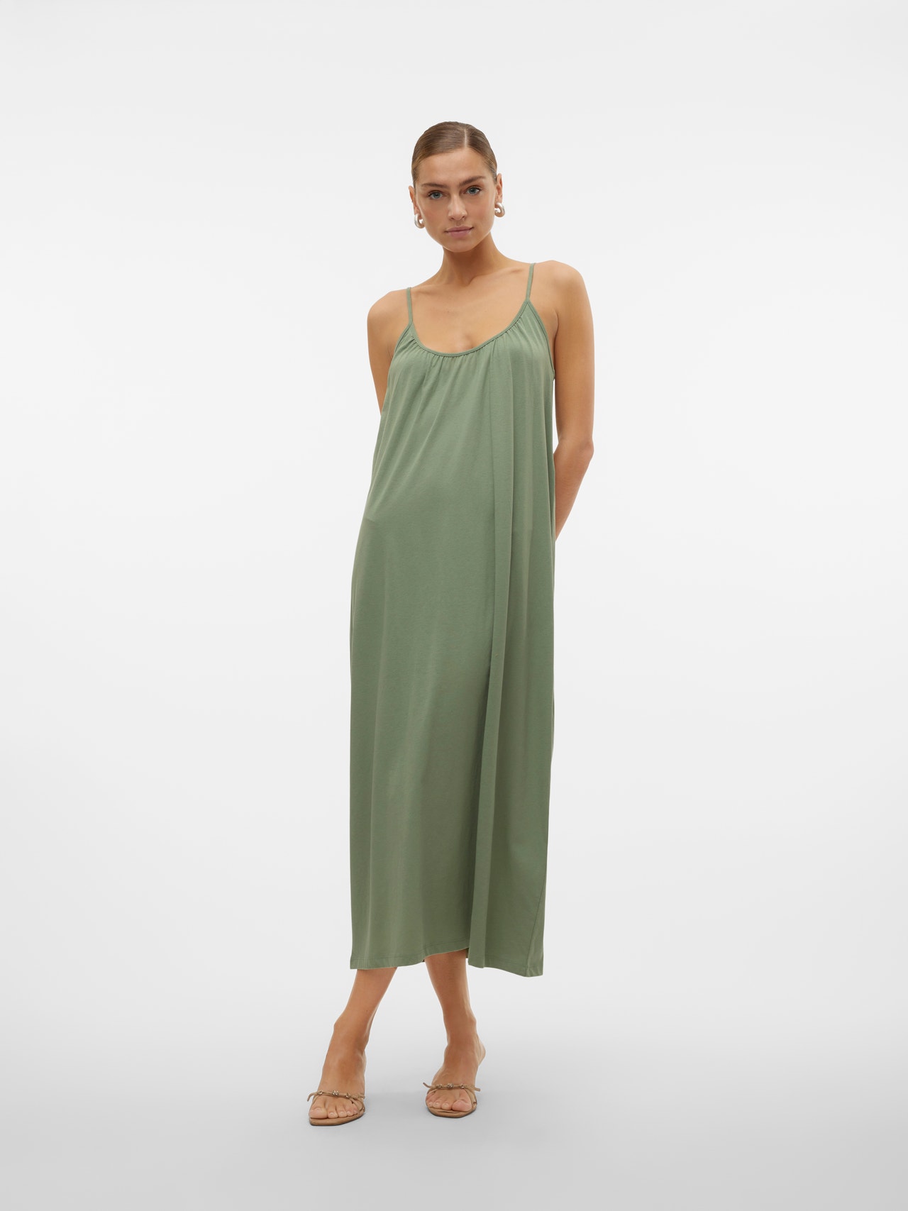 Vero Moda VMLUNA Lang kjole -Hedge Green - 10286077