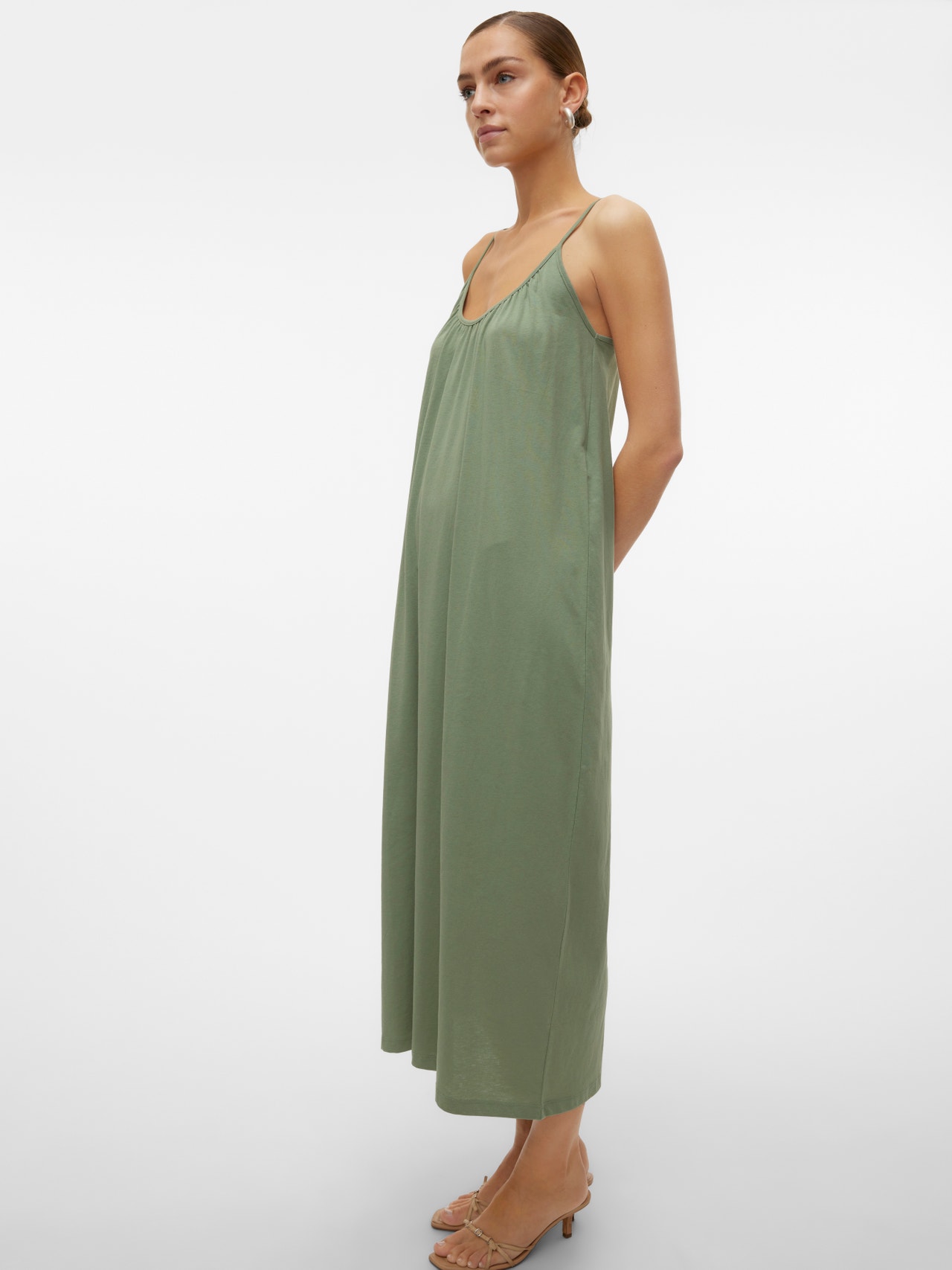 Vero Moda VMLUNA Lang kjole -Hedge Green - 10286077