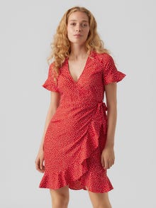 Vero Moda VMHENNA Kort kjole -Goji Berry - 10286402