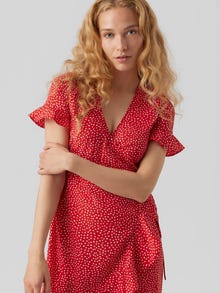 Vero Moda VMHENNA Kort kjole -Goji Berry - 10286402