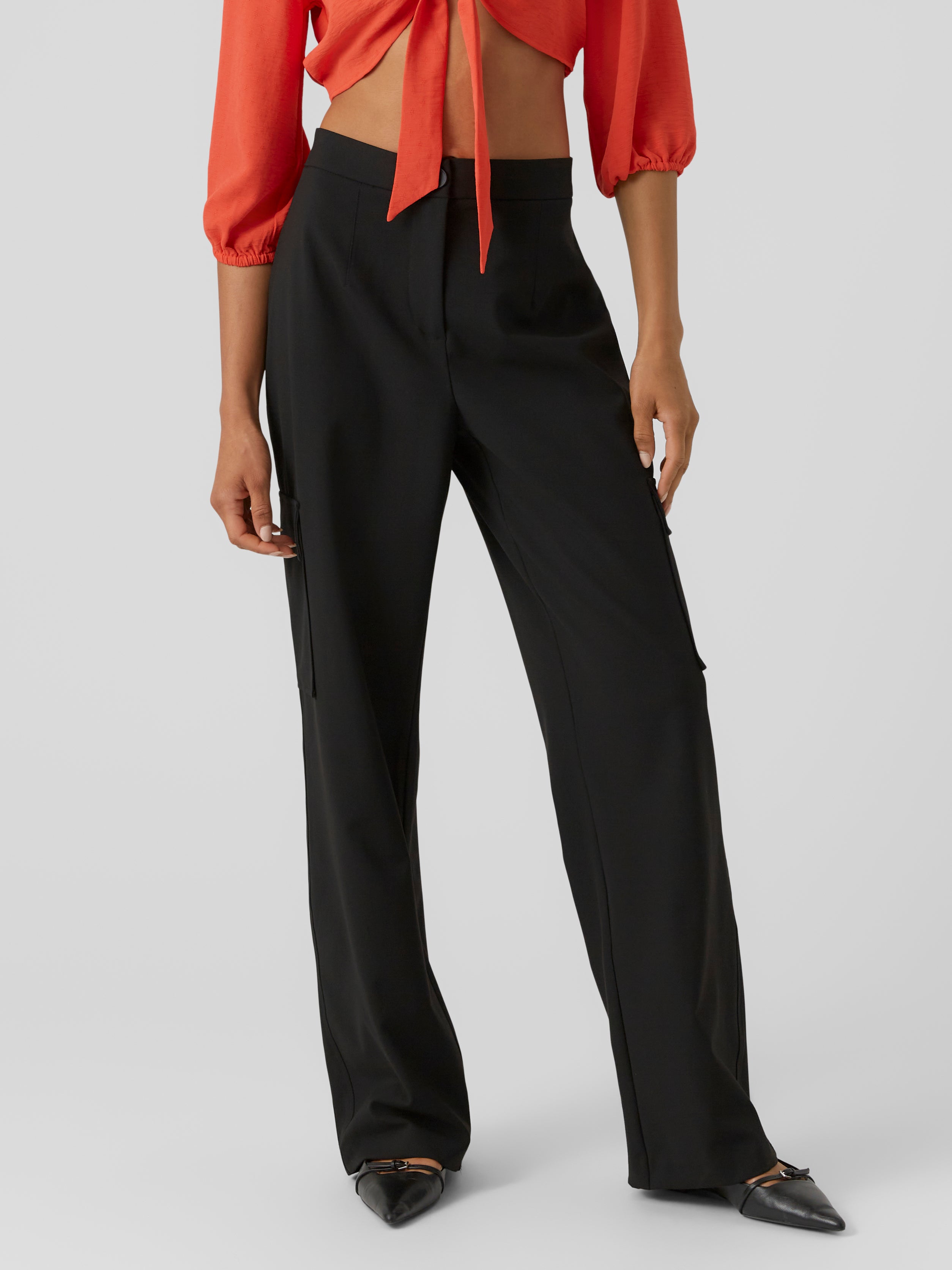 Wide-Leg High-Rise Trousers