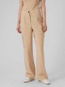 Vero Moda VMSASIE Hög midja Byxor -Irish Cream - 10286864