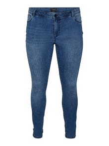 Vero Moda VMFANYA Middels høyt snitt Slim Fit Jeans -Medium Blue Denim - 10287060