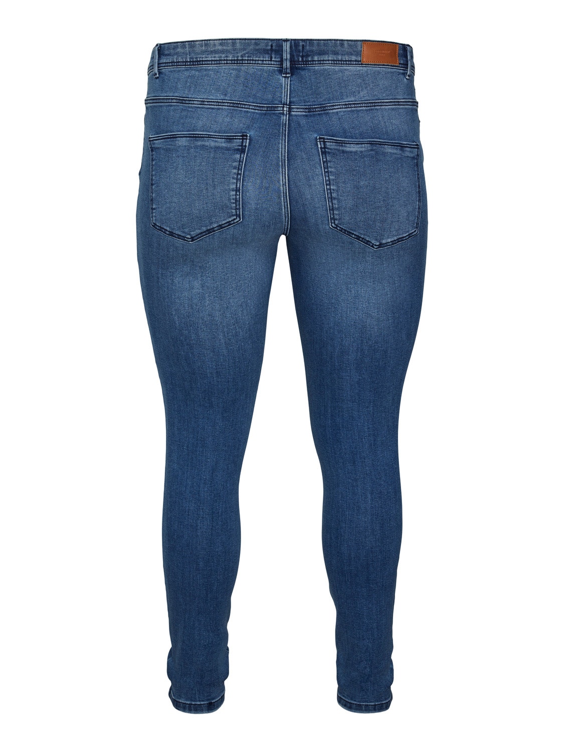 Vero Moda VMFANYA Middels høyt snitt Slim Fit Jeans -Medium Blue Denim - 10287060