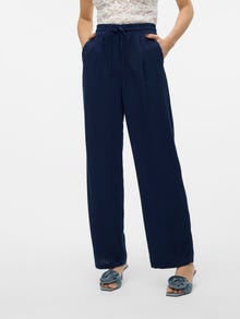 Vero Moda VMJESMILO Mid waist Trousers -Navy Blazer - 10287363