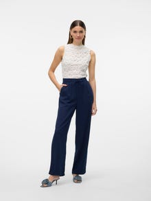 Vero Moda VMJESMILO Mid waist Trousers -Navy Blazer - 10287363