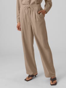 Vero Moda VMJESMILO Mid waist Trousers -Silver Mink - 10287363
