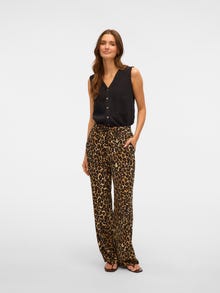 Vero Moda VMJESMILO Mid waist Trousers -Tigers Eye - 10287363