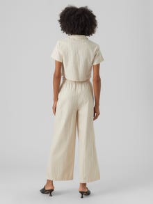 Vero Moda VMMINASAIY High rise Trousers -Oatmeal - 10287512