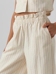 Vero Moda VMMINASAIY High rise Trousers -Oatmeal - 10287512
