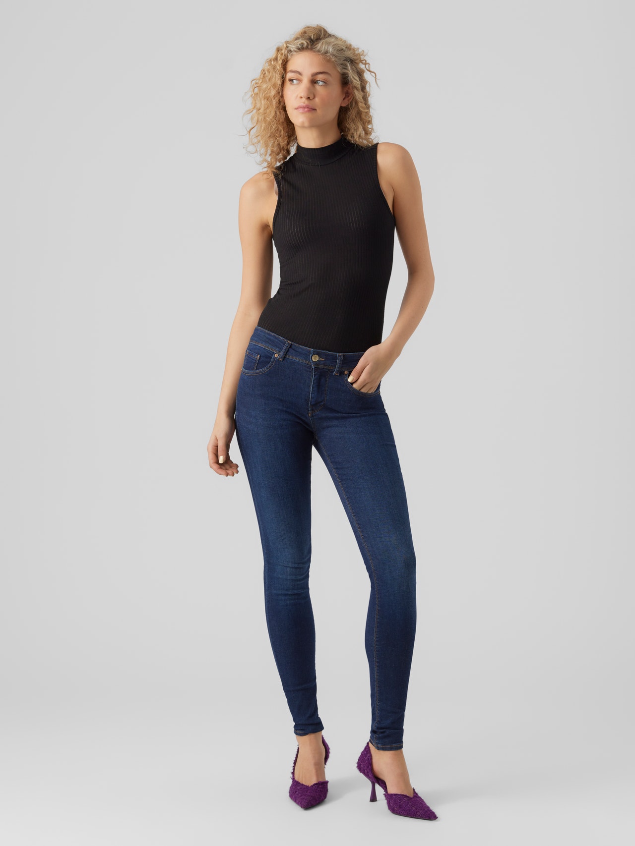 Vero Moda VMLUX Slim Fit Jeans -Dark Blue Denim - 10287707